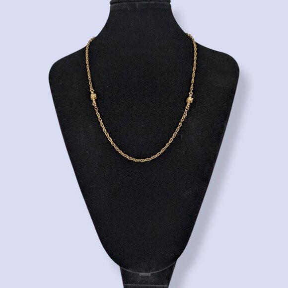 V. Block-Accented Rope Chain Necklace - Picture 2 of 5
